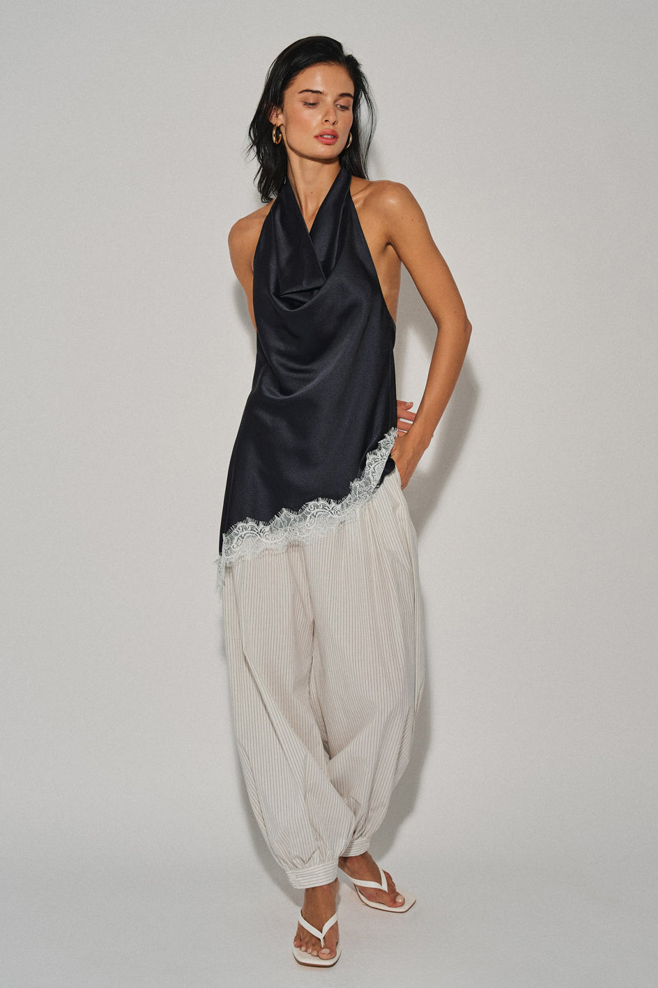Jade Stripe Balloon Pants