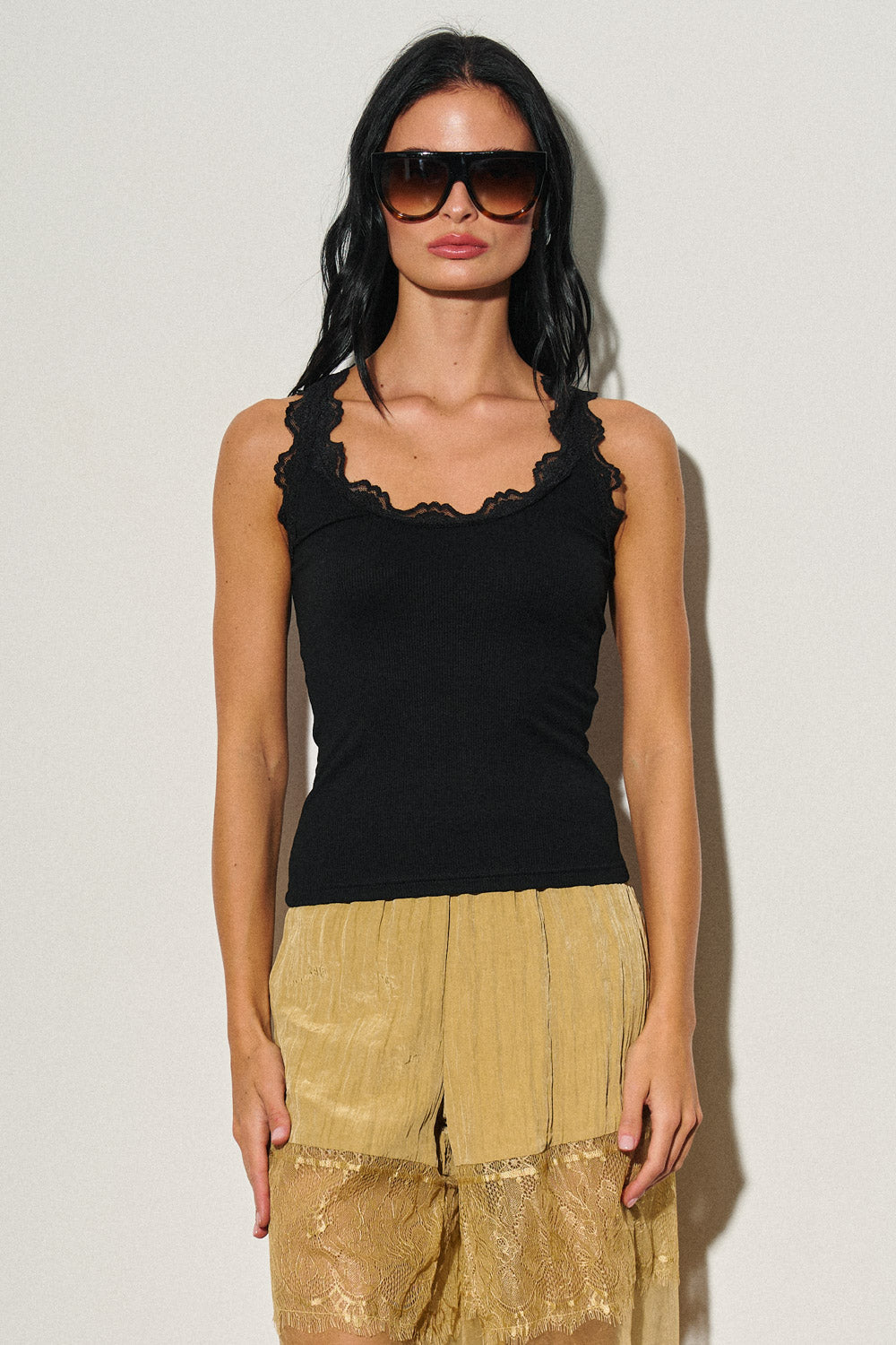 Sage Lace Tank Top