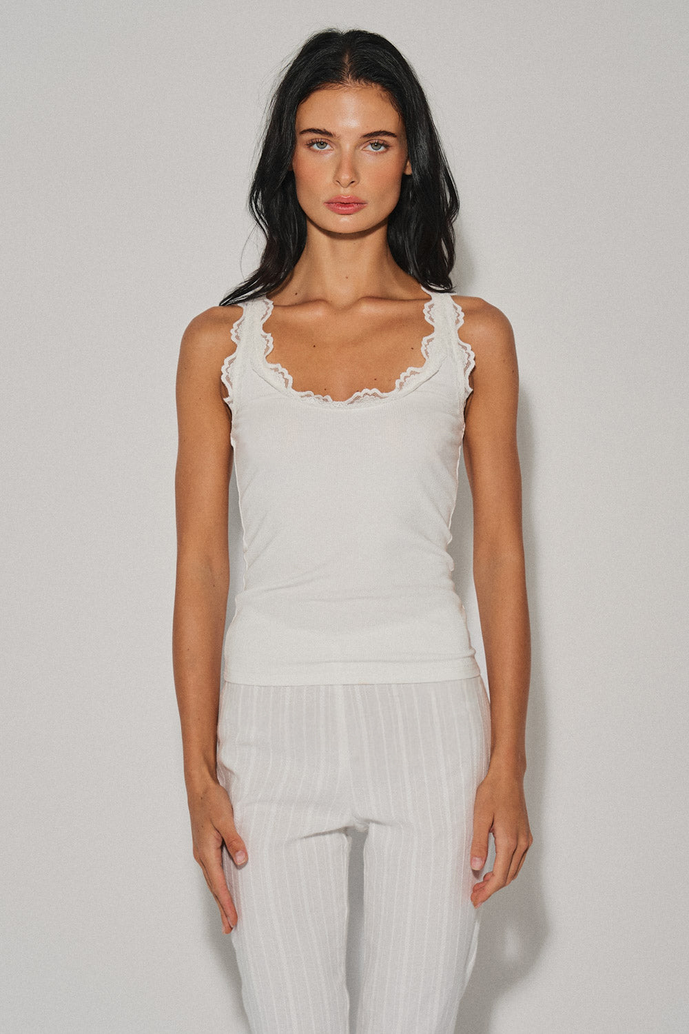 Sage Lace Tank Top