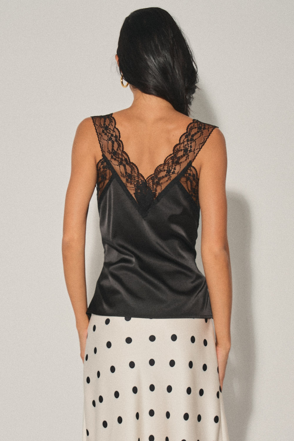 Sara Satin Cami Lace Top