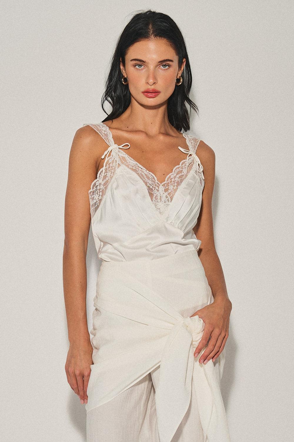 Sara Satin Cami Lace Top