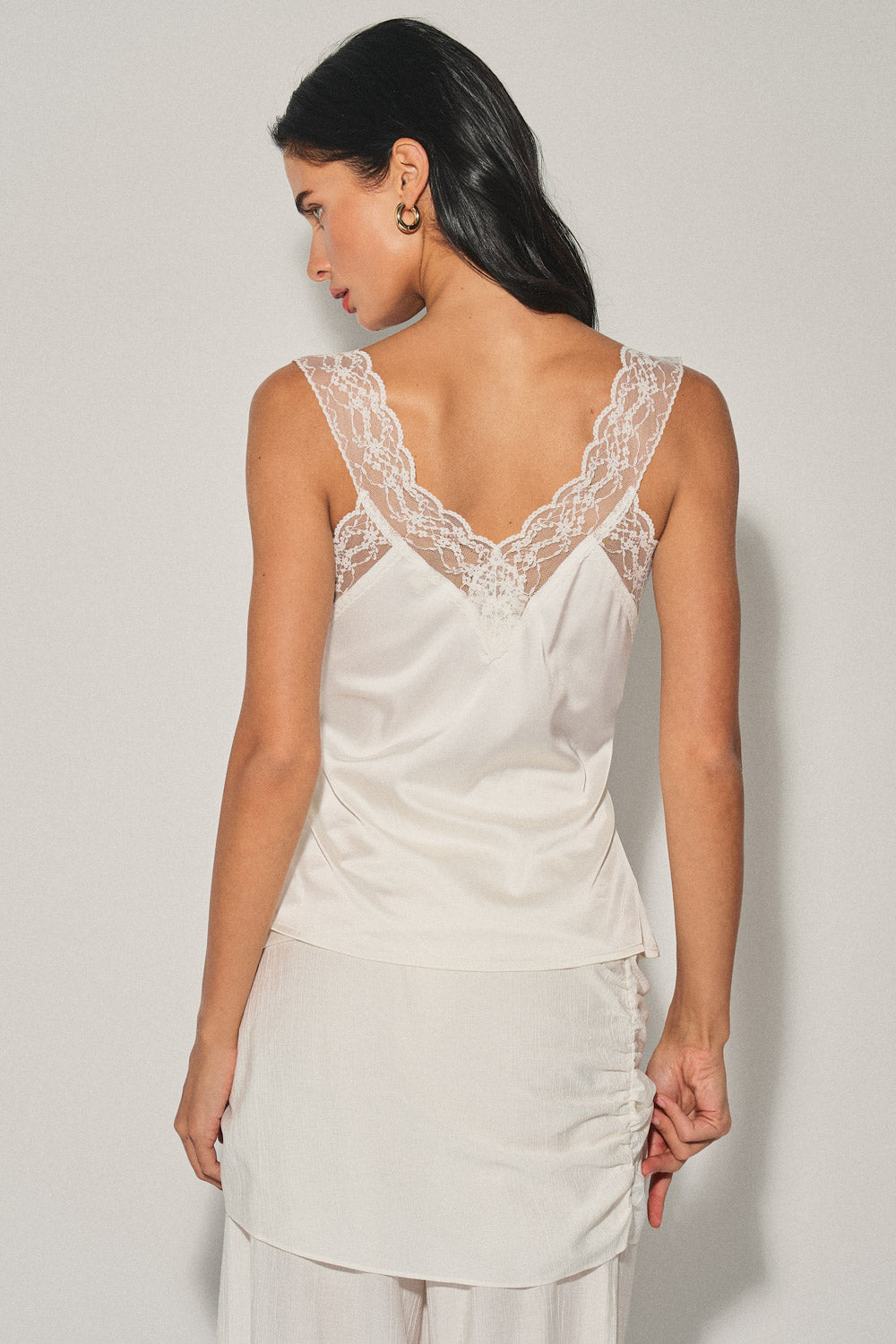 Sara Satin Cami Lace Top