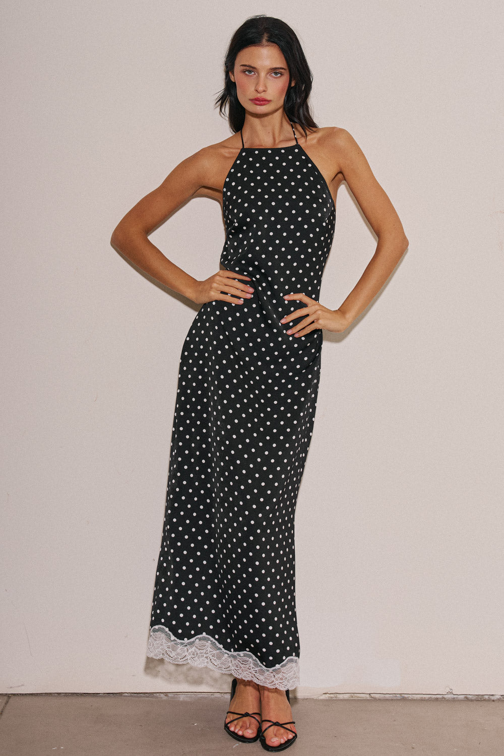 Nora Polka Dot Lace Maxi Dress