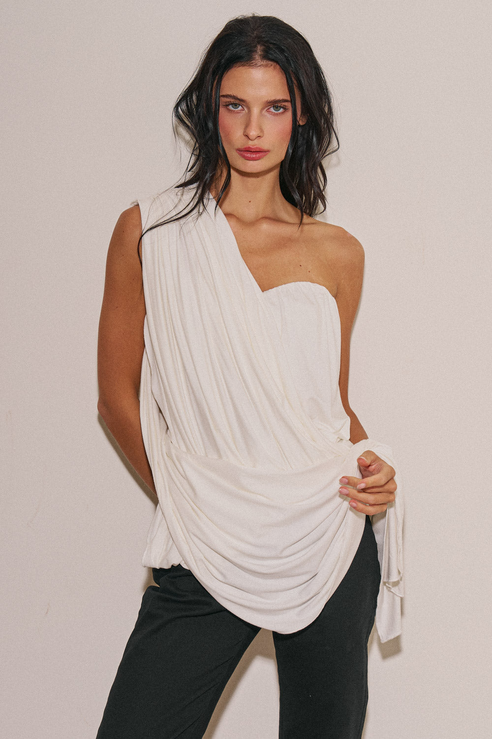 Alani Draped Scarf Tube Top
