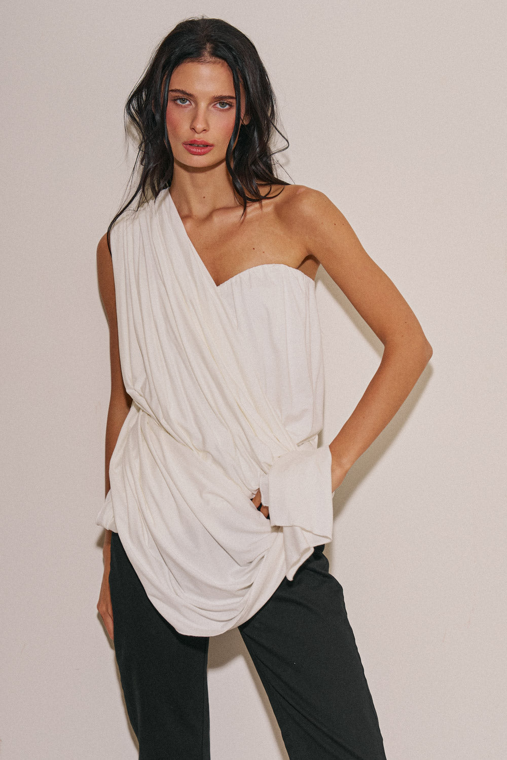 Alani Draped Scarf Tube Top