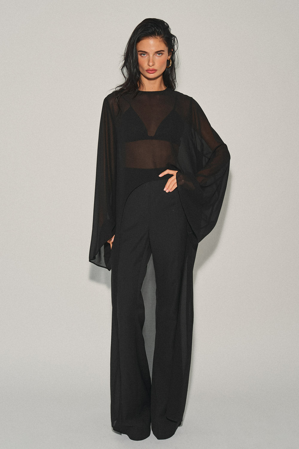 Selena High-Low Chiffon Top