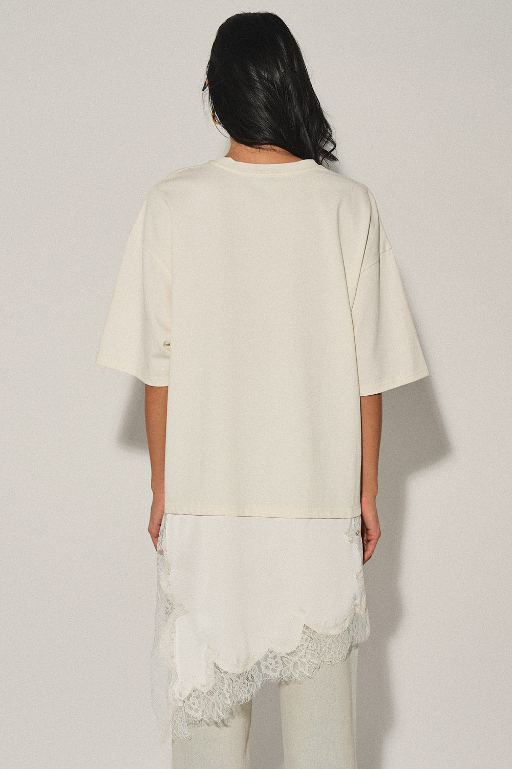 Maya Satin Lace Trim T-shirt