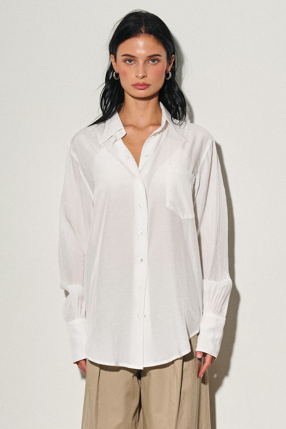 June Silky Button Down Shirt