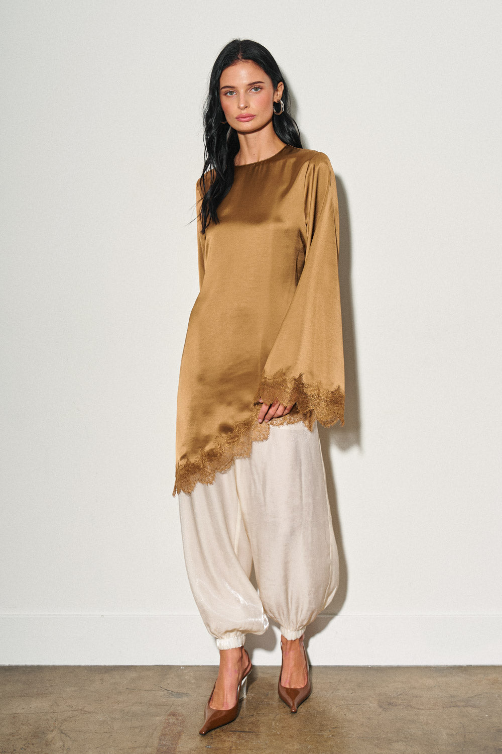 Alora Asymmetric Satin Top